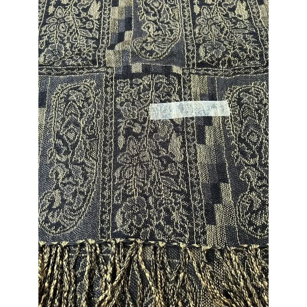 Black & Yellow Scarf 26” X 74” Rectangular Pasmina Scarve